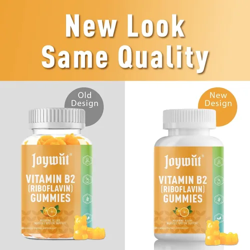 Miniatura 2 de Gomitas de vitamina B2 Riboflavina 400 mg Vitamina B2 400 mg masticable para adultos y niños, alivio de la migraña y apoyo de energía y sistema