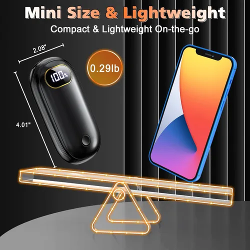 Miniatura 6 de Calentadores de Manos Recargables - Calentadores de Manos Eléctricos Paquete de 2 con Calefacción de Doble Cara para 15Hrs de Calor, Pantalla LED