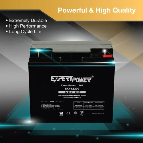 Miniatura 4 de ExpertPower EXP12200 Batería recargable de 12 voltios y 20 Ah con terminales roscados