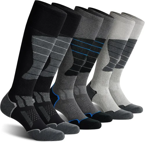 CS CELERSPORT Paquete de 234 calcetines de esquí para hombres y mujeres para esquí, snowboard, calcetines de rendimiento de invierno