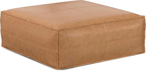 Miniatura 17 de SIMPLIHOME Grady Puf cuadrado – 18 pulgadas de ancho x 14 pulgadas de alto lana y algodón tejido a mano otomano en tono tierra, reposapiés Tono