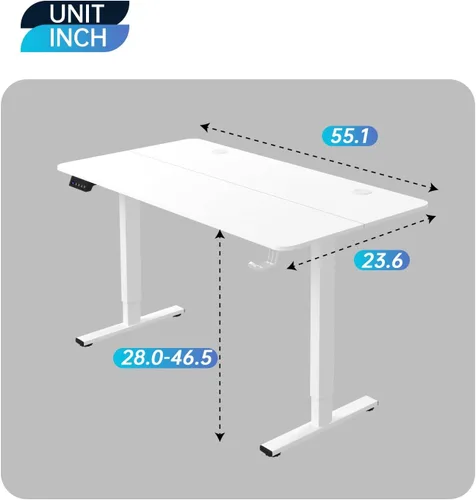 Miniatura 2 de Estación de trabajo de computadora de altura ajustable, escritorio eléctrico de pie para sentarse, mesa de computadora que se eleva hacia arriba