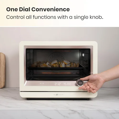 Miniatura 3 de VAL CUCINA Horno de Convección al Vapor 7 en 1 de Encimera con Freidora de Aire, Hornear, Sous Vide, Fermentar, Recetas Integradas