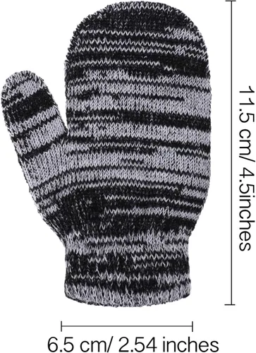 Miniatura 2 de Boao 12 pares de guantes de invierno para niños pequeños, guantes de punto para niños, guantes mágicos cálidos para niños y niñas, suministros