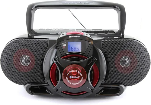 Emerson EPB-3002 Boombox portátil Bluetooth, radio estéreo MP3/CD AM/FM con reproductor/grabador de cassette, subwoofer y entrada USB