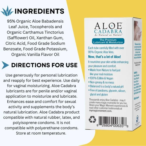 Miniatura 3 de Lubricante orgánico Aloe Cadabra, natural, 2.5 onzas., 2