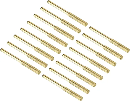 Miniatura 7 de PATIKIL Afilador de motosierra de diamante de 3/16 pulgadas, paquete de 4 unidades de afilar piedra de afilar herramienta de lijado de pulido, dorado