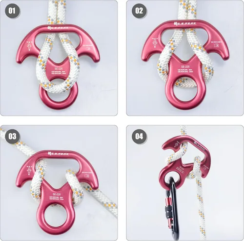 Miniatura 2 de 30kN/35kN/40kN Rescate Figura 8 Descender Engranaje de escalada Equipo de descenso Dispositivo de rappeling de placa de aparejo para escalada en 30
