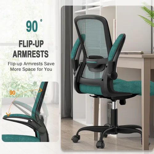 Miniatura 7 de Mimoglad Silla de Oficina, Silla de Escritorio Ergonómica con Soporte Lumbar Ajustable, Silla de Computadora de Malla de Respaldo Alto con Verde