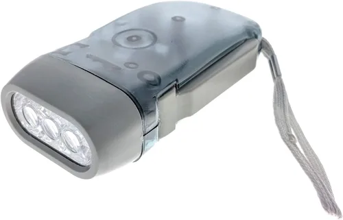 Miniatura 2 de ASR Outdoor Emergencia Movimiento 3 LED Dynamo Squeeze Action Basic Linterna - No necesita