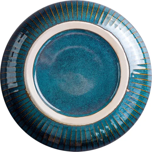Miniatura 4 de CSYY Ensaladera de 66 onzas, 8 pulgadas, cuencos de sopa grandes, cuenco redondo de porcelana azul decorativo para ensalada, papas fritas, cereales