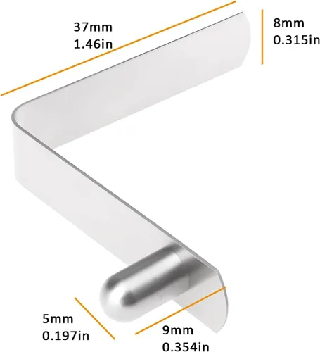 Miniatura 4 de 10 clips de resorte de acero inoxidable de 0.197 in de diámetro de botón, 0.354 in de alto, poste de tienda de campaña, kayak tubo de pala, pasador