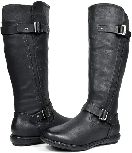 Miniatura 2 de DREAM PAIRS - Botas de invierno altas hasta la rodilla con forro de piel sintética para mujer