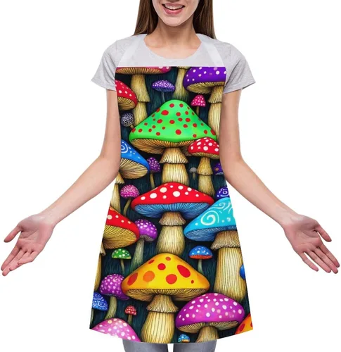 Miniatura 14 de Divertido babero de cocina para mujer, resistente al aceite con bolsillo, delantal para hornear manualidades Color (650)