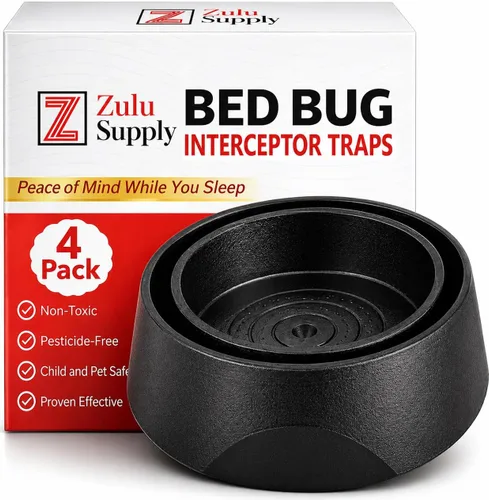 Miniatura 6 de Trampas interceptoras para insectos de cama, paquete de 4 unidades XL blancas para monitor pasivo y trampa de detección, ajuste universal para patas