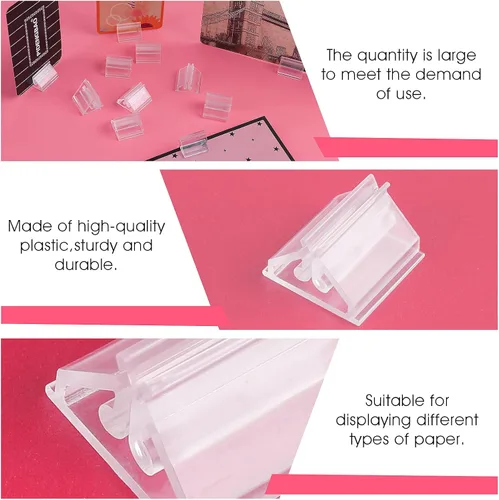 Miniatura 5 de 24 soportes de plástico para tarjetas de lugar, soporte para tarjetas de mesa de boda, soporte acrílico para tarjetas de boda, fotos, notas