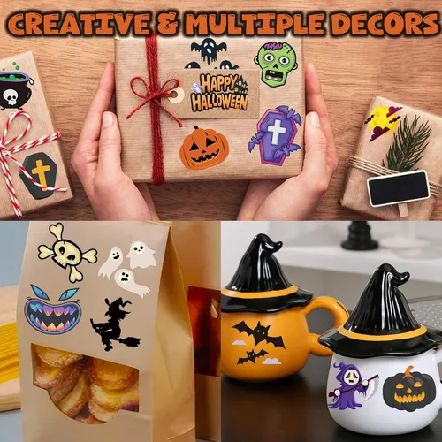 Miniatura 2 de 180 tatuajes de Halloween para niños, tatuajes temporales que brillan en la oscuridad para decoraciones de fiesta de Halloween, tatuajes temporales