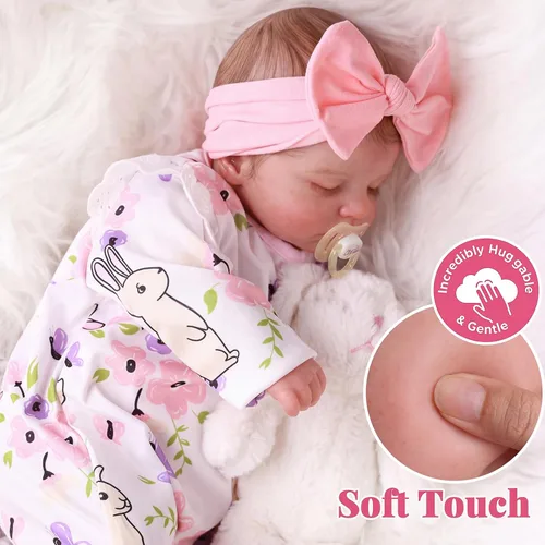 Miniatura 8 de BABESIDE Muñecas de bebé Reborn de 20 pulgadas, muñeca de bebé recién nacida realista con cuerpo posable, muñeca de bebé realista con accesorios