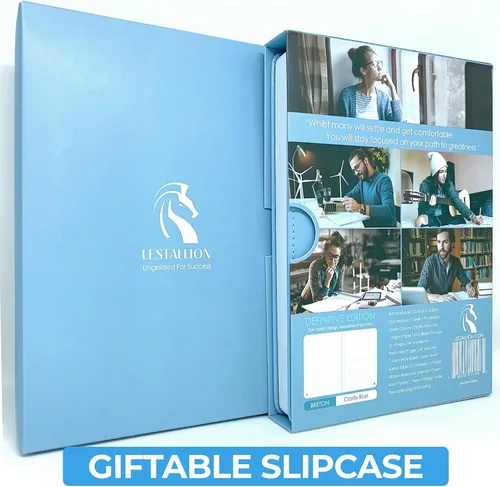 Miniatura 8 de LeStallion Cuaderno de tapa dura azul claro – Diario rayado A5 para escribir – 100GSM Tapa dura azul claro diario para mujeres / hombres