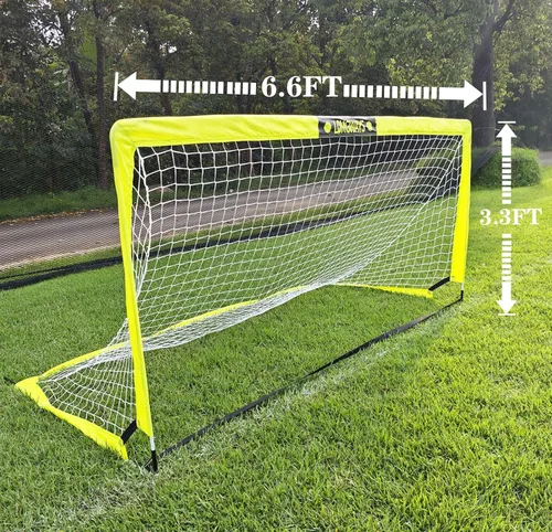 Miniatura 2 de LOMGWAYS Soccer Goal – Foldable Frame Net for Kids + Youth – Indoor + Outdoor Soccer Goal with Carry Bag – Easy Set up – Multiple Sizes for Practice