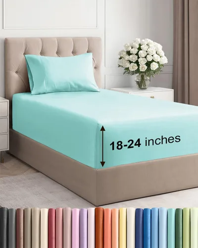 Miniatura 93 de Sábanas King divididas con bolsillos extra profundos, sábanas transpirables y refrescantes de 5 piezas, sábanas de lujo para hotel, suaves, sin 22