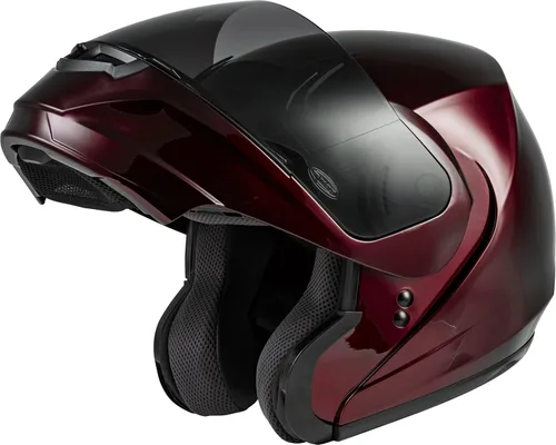 Miniatura 4 de GMAX Casco modular MD-04 (rojo vino, pequeño) - Aprobado por FMVSS 218