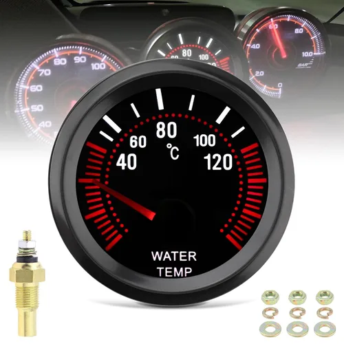 Miniatura 7 de Medidor de temperatura del agua para automóvil, 2 pulgadas, 2.047 in, 12 V, 104.0-248.0 °F, universal mecánico, eléctrico, medidor de temperatura