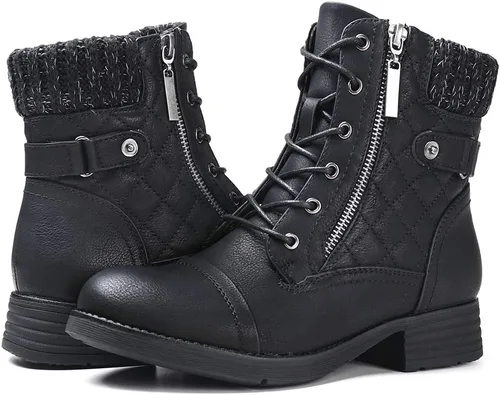 STQ Botas de combate con cordones para mujer