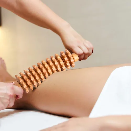 Miniatura 2 de Herramientas de rodillo de masaje de terapia de madera curva, drenaje linfático, masaje de celulitis y rodillo muscular de madera para cintura