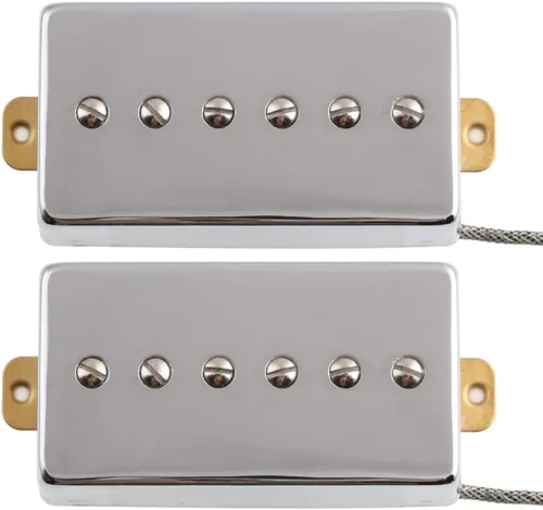 Pastillas Alnico 5 Magnet Humbucker Tamaño P90 para Guitarra Eléctrica Pastillas de Cuello y Puente (Cromado)