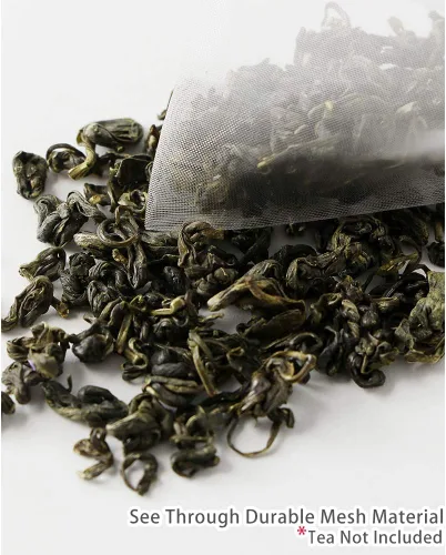 Miniatura 2 de 50 bolsas de filtro de té, bolsas de té desechables para té suelto, hierbas, especias, malla vacía, pequeñas bolsas con cordón para infusor