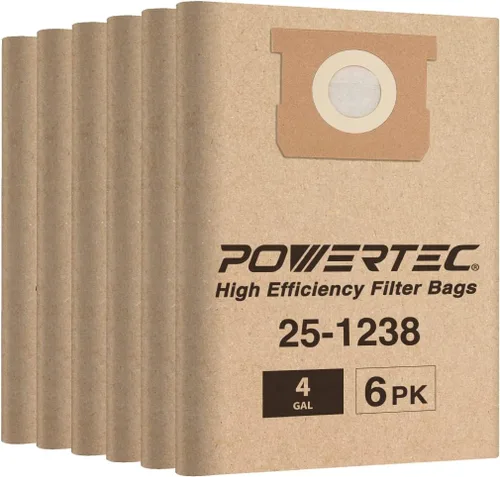 POWERTEC 25-1238 Bolsas para aspiradora Stanley de 4 galones para aspiradora Stanley en seco y húmedo, bolsas de repuesto para aspiradoras Stanley