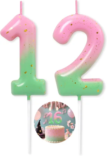 Miniatura 75 de Velas número 2 arcoíris con número 3D de feliz cumpleaños para decoración de fiesta de pastel de cumpleaños, suministros de celebración
