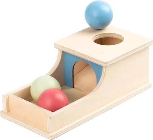 Miniatura 9 de Busy Edition Juguetes Montessori para bebés de 6 a 12 meses Caja de permanencia de objetos Caja de bolas de madera caídas Juguetes de juego