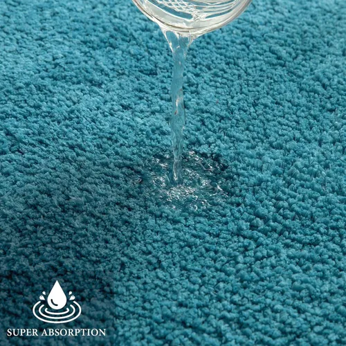 Miniatura 4 de MIULEE Juego de 3 alfombras y tapetes de baño extra gruesos de microfibra antideslizante y tapete de baño de contorno en forma de U para baño, baño