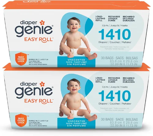 Miniatura 15 de Diaper Genie Recarga fácil de enrollar 30 bolsas por recambio Capacidad para hasta 1410 pañales para recién nacidos Control de olores Bolsas