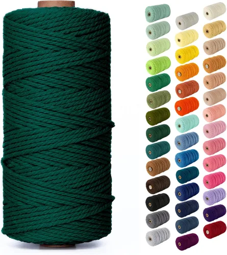 Miniatura 151 de Nook Theory - Cuerda de macramé de 3 mm, 220 yardas de cuerda de algodón, hilo de 4 mm y 5 mm, cuerda para manualidades, perfecta para colgantes