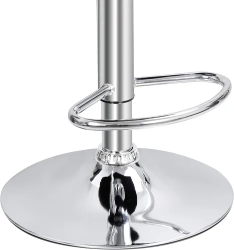 Miniatura 9 de ZENY Juego de 4 taburetes de bar giratorios ajustables, modernos taburetes de bar de cocina de piel sintética, taburete de bar con respaldo cuadrado
