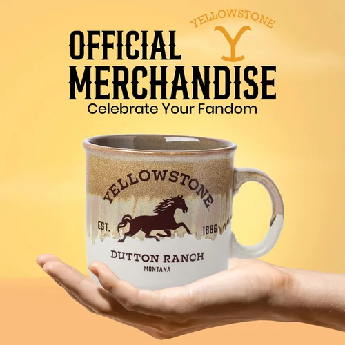Miniatura 4 de Silver Buffalo Yellowstone Dutton Ranch Montana - Taza de cerámica de campamento con esmalte reactivo, 20 onzas