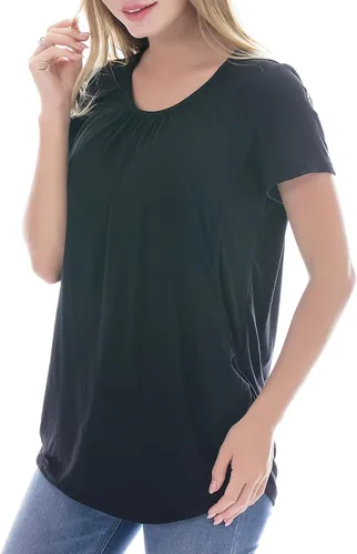Miniatura 4 de Smallshow - Camisa de lactancia para maternidad, manga corta, modal, para mujer