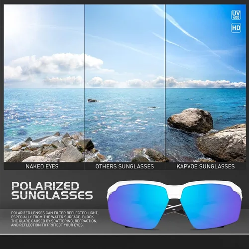 Miniatura 3 de KAPVOE Gafas de sol deportivas polarizadas para ciclismo, béisbol, correr, bicicleta de montaña, triatlón, golf, MTB para hombres y mujeres