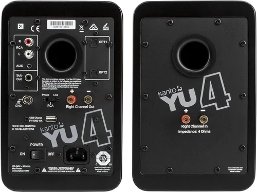 Miniatura 11 de Kanto Altavoces Amplificados YU4MB con Bluetooth y Preamplificador de Phono Integrado Modo de Espera y Encendido Automático Control Remoto Negro