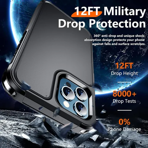 Miniatura 2 de Red2Fire - Funda para iPhone 12 Pro Max de 6.7 pulgadas, protección contra caídas de grado militar, antideslizante, resistente, cuerpo completo