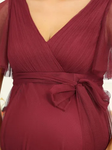 Miniatura 5 de Ever-Pretty Vestido formal de maternidad con cuello en V y manga corta para mujer 20886