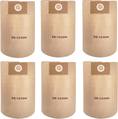Paquete de 6 bolsas de filtro desechables 25-1230 de repuesto para aspiradoras Stanley de 4 a 5 galones en húmedo/seco SL18129, SL18130, SL18130P