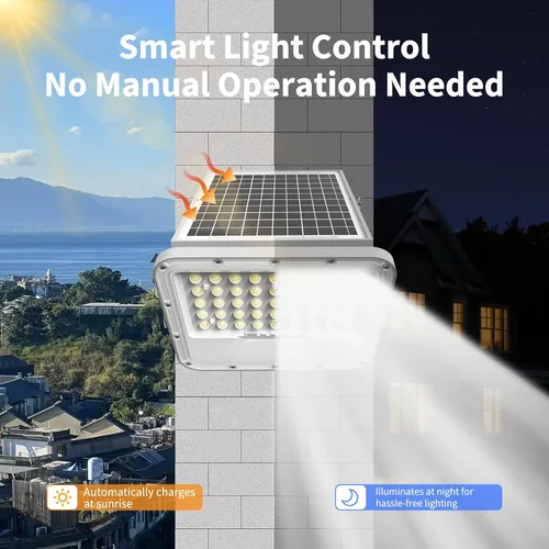 Miniatura 7 de Luces solares de 100W al aire libre 10000LM LED Luz automática con batería de 10000mAh, luz de seguridad de inundación solar alimentada por energía