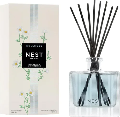 NEST New York The Wellness Collection - Difusor de junco, madera flotante y manzanilla, 5.9 onzas líquidas, fragancia para hasta 90 días,