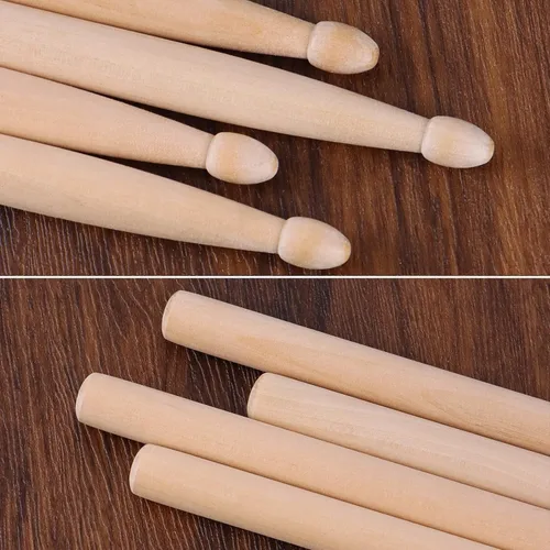 Miniatura 4 de 2 Pares de Baquetas 7A de Madera de Arce Clásicas con Punta de Madera para Adultos, Niños y Principiantes