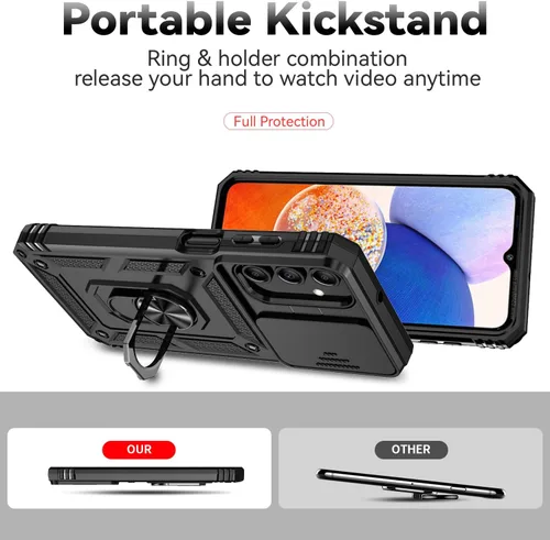 Miniatura 6 de Funda para Samsung Galaxy A15 5G con cubierta para lente de cámara, protector de pantalla HD, doble capa de grado militar, probada contra caídas