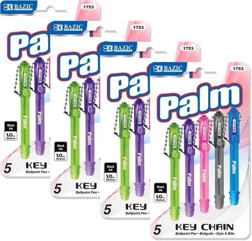 Miniatura 11 de BAZIC PRODUCTS Palm - Mini bolígrafo con llavero, 5 unidades, para escritura escolar, oficina, caja de 24